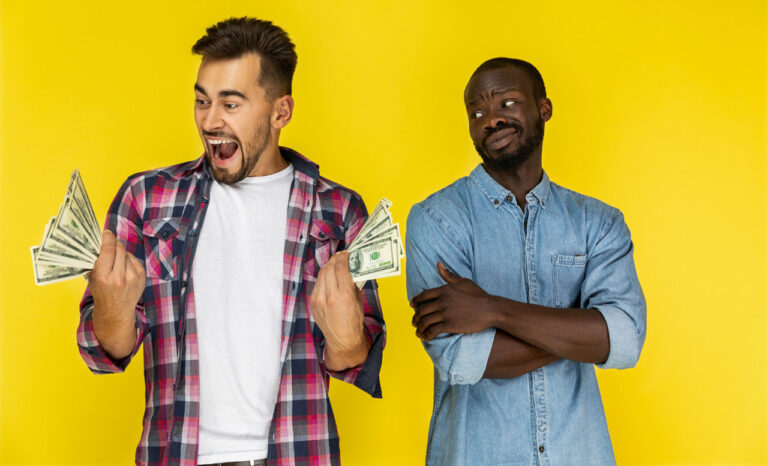 men holding money